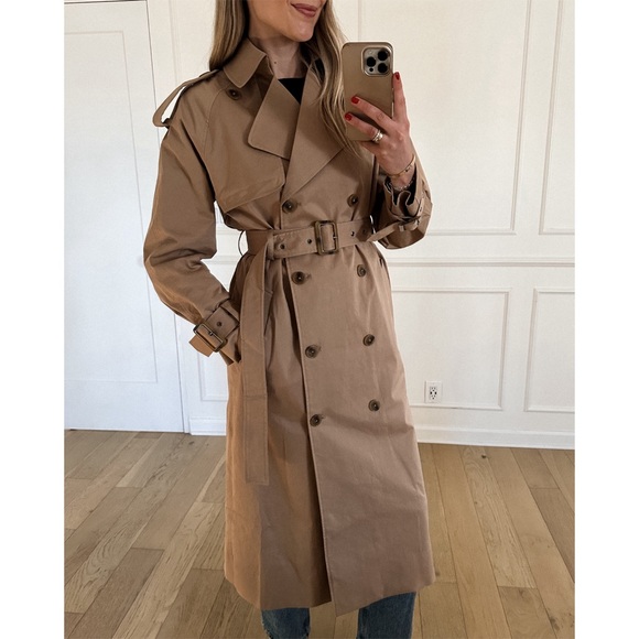 VANESSA LAB • Khaki Beige Trench Coat Driving Jacket - Picture 10 of 11